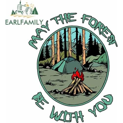 EARLFAMILY 13cm x 10.4cm for May The Forest Be with You Camp Car Stickers Waterproof Car Door Decal Windshield Car Assessoires