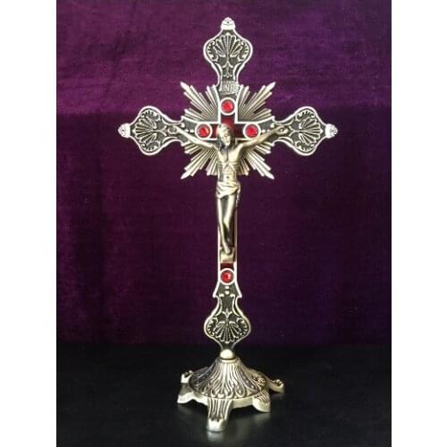 Metal Cross Home Church Studded Gold, Silver, Copper, Red, Copper, Jesus, Cross, Stigma, Decoration, Catholic Christian Gift