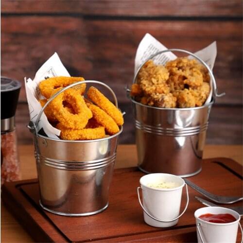 5.5cm Mini Metal Bucket Cookie Fries Candy Box Container Birthday Party Decoration Kids Wedding Decoration Baby Shower Supplies