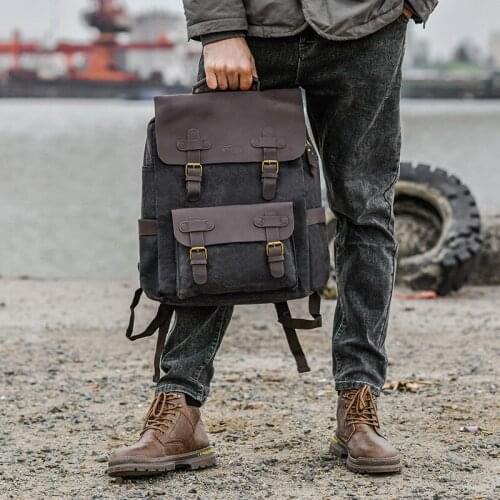 Fashion Mens Backpack Vintage Canvas Backpack School Bag Male Travel Bags Large Capacity Student Backpack Laptop Bag