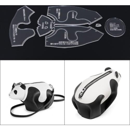 Cartoon Panda Design Hand Making Bag Cute Template Coin Purse Leather Craft Stencil Acrylic Leather Tools Reusable Durable
