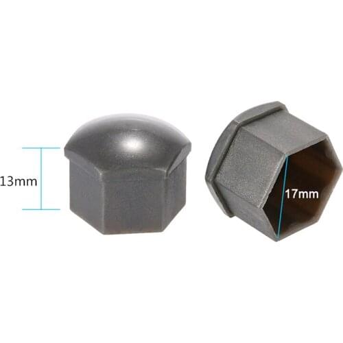 N84F 20Pcs 17mm Car Wheels Plastic Nuts with Screw Cap Removal Tools Gray
