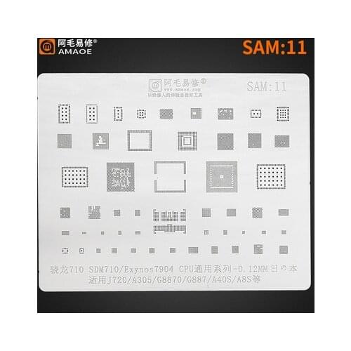 SAM11 High quality For Snapdragon 710 For Samsun Exynos 7904 SDM710 J720/A305/G8870/G887/A40S/A8S BGA Stencil Reballing Heating