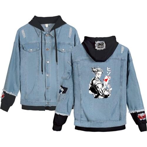 The new 2020 full-time hunter printing cowboy shirt young Japanese anime mens jacket hooded fleece