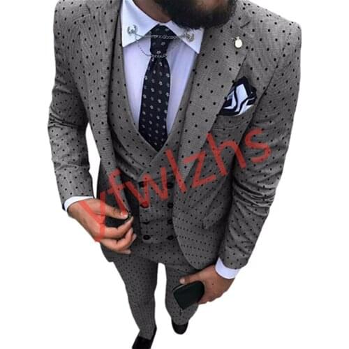 New Arrival One Button Groomsmen Peak Lapel Groom Tuxedos Men Suits Wedding/Prom Best Blazer ( Jacket+Pants+Vest+Tie) C17