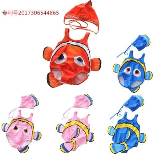 New childrens swimwear one-piece baby swimsuit clown fish infant cartoon cute breathable one-piece swimsuit