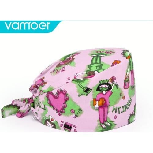 Printing Medical Scrubs cap Doctors Surgical cap Nurse hat Cotton scrub hat Pet Vet lab Dentist Work Hat nurse accessories