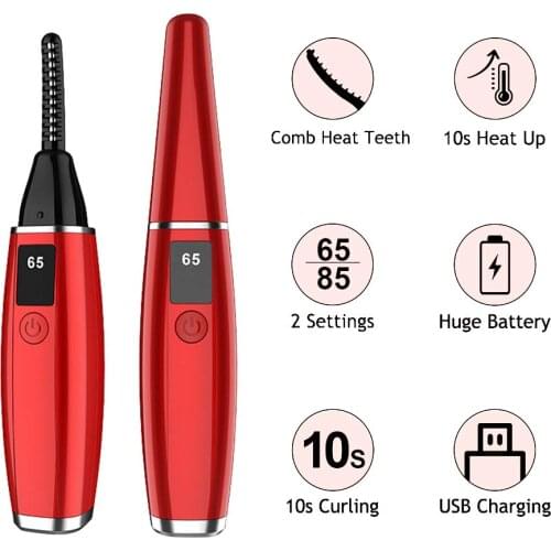 Electric Heated Eyelash Curler Long Lasting Eye Lash Curler Makeup Curling Kit For Women Eyelashes Comestics Usb Rechargeable