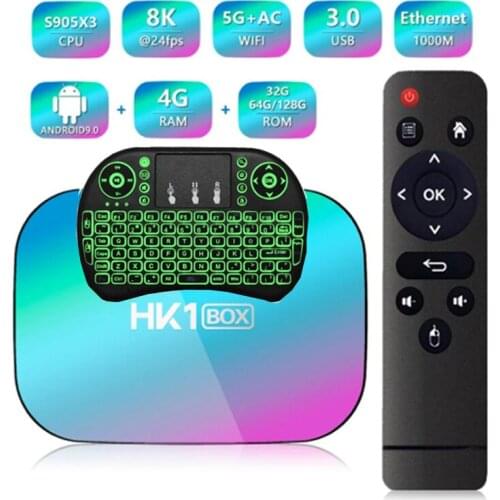 HK1 BOX 5pcs hk1 x3 Amlogic S905X3 9.0 TV Box Android 1000M Dual Wifi 4K media player