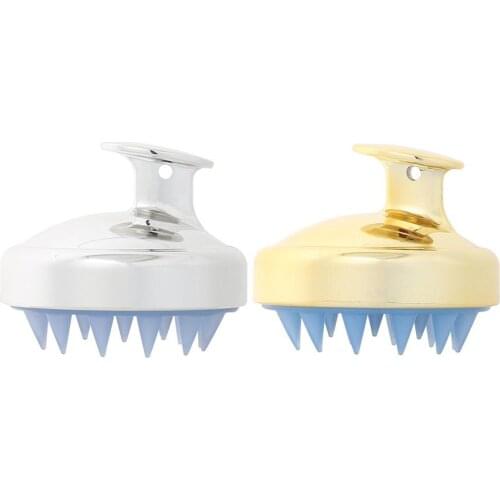 BellyLady Electroplate Hair Washing Brush Silicone Soft Gear Haed Massage Brush Scalp Cleaning Brush House Hairdressing Tool