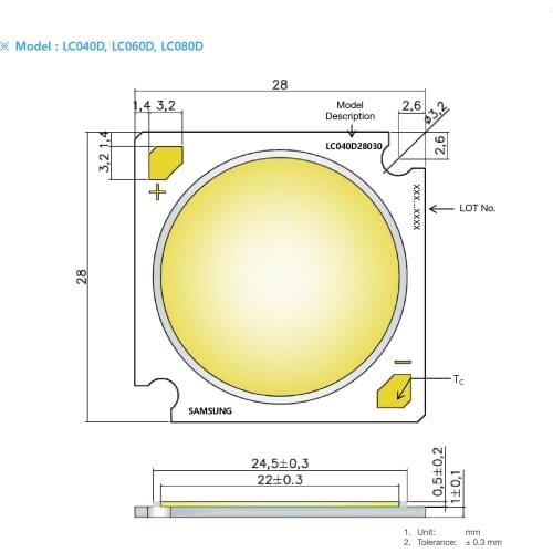 1pcs 80W 47V-56V 60W 80W samsung COB LC060D LC080D RA CRI 80 led Wall Lamps Headlamps Spotlights Ceiling Lights Downlights