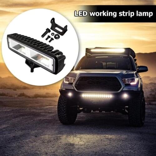 16LED Work Light Bar 48W 3030 1600LM 6000K IP67 Waterproof Car Spot Beam Fog Driving Lamp for Off-Road Vehicle SUV Truck Motor