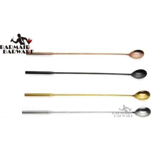30.5cm Stainless Steel Cocktail Bar Spoon Disc Tail Drink Mixer Bar Stirring Mixing