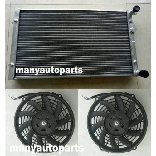 Aluminum Radiator +FAN For 99-10 Volkswagen City Golf MK4 BORA 1J / AUDI A3 TT / Seat Leon/TOLEDO Octavia 1.8T 1.9/2.0/2.8L