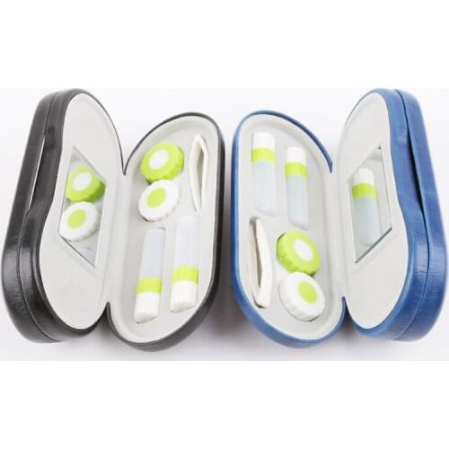 Double Interlayer With Mirror Metal Lens Case For Kit Box Dual Purpose Lentes De Contacto New Leather Reading Glasses Case