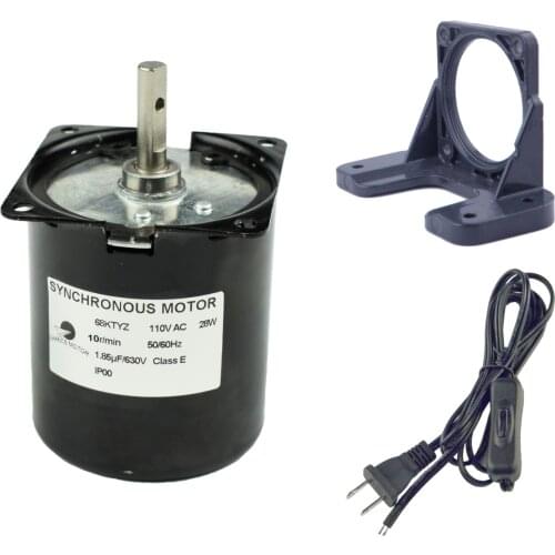 CHANCS Mini Gearbox Electric Motor 68KTYZ 110V 10RPM 35Kgf.cm Permanent Magnet Synchronous Gear Motor With Fixed Bracket