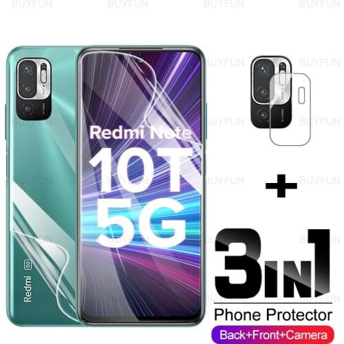 3in1 Hydrogel Film For Xiaomi Redmi Note 10T 5G Front + Back Screen Protector Camera Film for xiaomi redmy note 10t t 10 note10t
