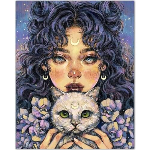 5D Full Square/round Drill Diamond Painting Magic girl Diamond Embroidery Cross stitch Rhinestone Mosaic Decor Gift