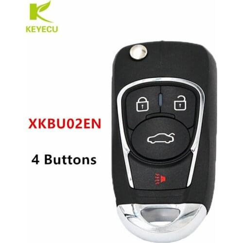 KEYECU 5PCS XHORSE (English Version) Universal Remote Key Fob 3+1 Button XKBU02EN for VVDI Key Tool VVDI2