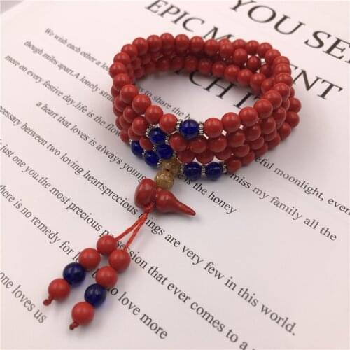 Chinese Natural Red Organic Cinnabar gourd Necklace Pendant Hand-carved Charm Jewellery Fashion Man Lucky Amulet Gifts