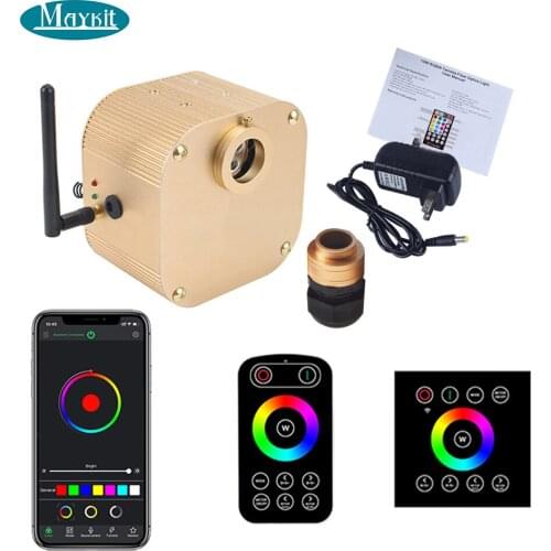 Maykit Bluetooth WIFI App LED fiber optic light illuminator with touch remote wall controller music remote