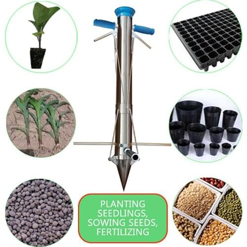 Seedling Transplanter Multifunction Seedling Planting Machine Single Handle Double Cable Farmer Vegetable Push Planter