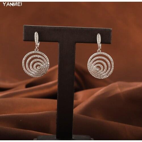 Multi-layer Ring Earrings for Women Fashion Shiny Zircon Luxury Jewelry Elegant Accessories for Everyday Wear сережки необычные