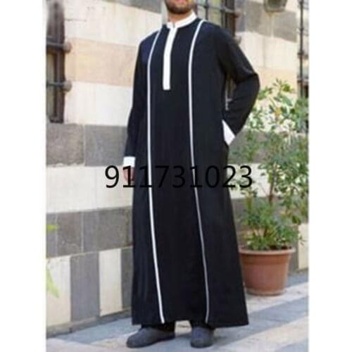 Muslim Dress Kaftan Men Printed Short Sleeve Retro Robes Loose Dubai Saudi Arabia Abaya Islamic Kaftan Men Jubba Thobe