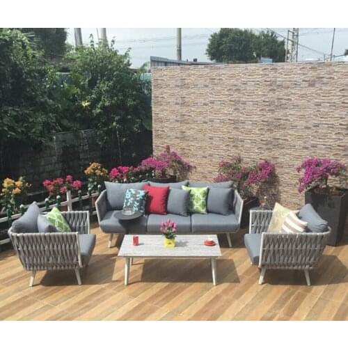New arrival all weather inexpensive patio outdoor garden rope sofa furniture