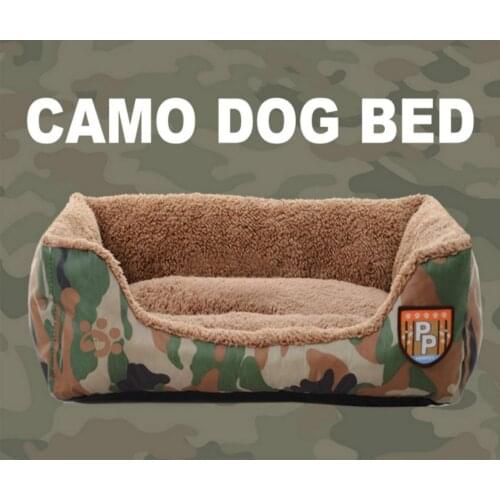 New Pet Dog Camo House Baskets Plush Dog Bed Large Size Dog Bed Mat for Large Medium Small Dogs Pet Beds Dogs Cats Pet Supplies