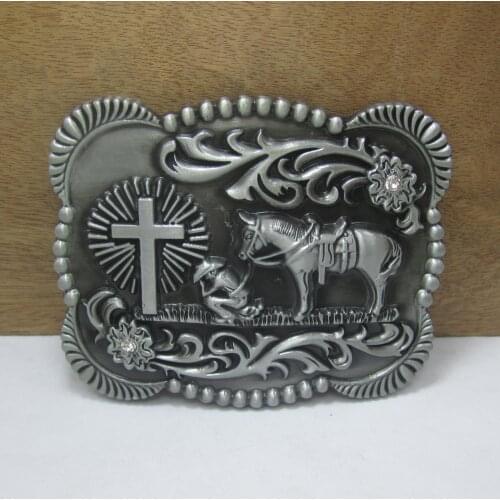 BuckleClub wholesale Retro Heavy Horse Rider Cross Belt Buckle Jeans Gift Belt Buckle FP-03651 LUXURIOUS zinc alloy belt buckle
