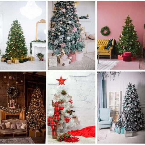 SHENGYONGBAO Christmas Indoor Theme Photography Background Christmas tree Children Backdrops For Photo Studio Props 21520 YDH-01