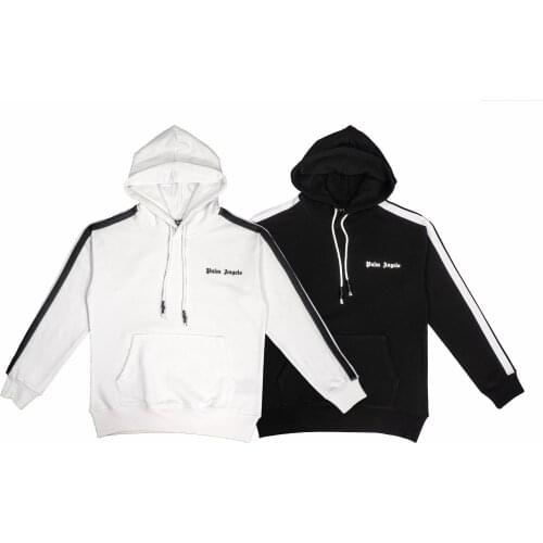 Palm Angels 22SS Letter Logo Unisex Hooded Sweatshirt and Trendy Loose Sweatshirt for Men and Women, Sports Jacket, Boyfriend