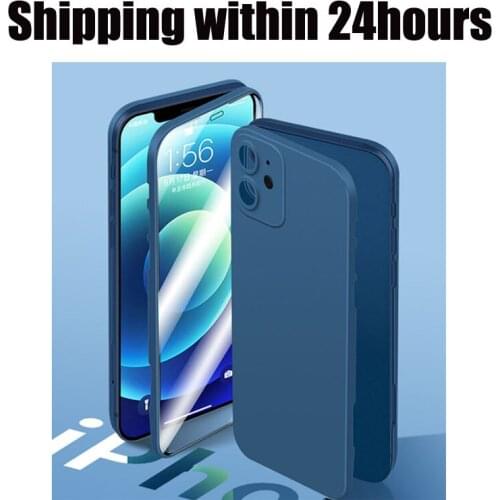 Ultra Thin 2 in 1 0.3MM PC Case Cover with Tempered Glass for iPhone 12 Mini 12 Pro Max