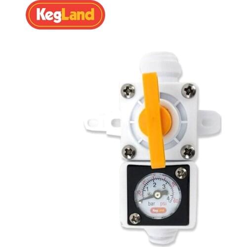 Duotight Inline In Line Regulator - With integrated gauge for water or gas - 8mm (5/16" Push In) home brew kegland - KL15035