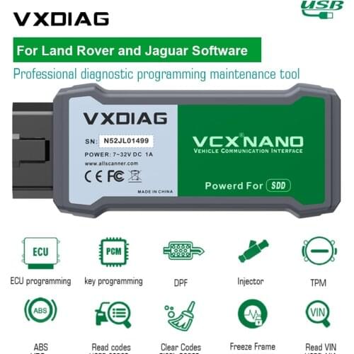 VXDIAG VCX NANO JLR Car Diagnostic Tool for Land Rover/ Jaguar 2 in 1 SDD V160 USB Version Auto Professional Scanner