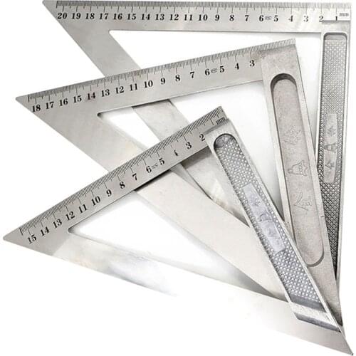 WARMMIKI 15cm/20cm/ Thicken 18cm Alloy Speed Square Protractor Miter Framing Measurement Ruler For Carpenter