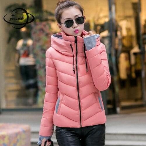 Yauamdb Women Parkas Jacket 2018 Winter Cotton M-3xl Female Hooded Coats Clothing Solid Zipper Pocket Ladies Outerwear Ly58