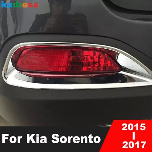 For Kia Sorento 2015 2016 2017 ABS Chrome Rear Tail Foglight Lamp Cover Trims Fog light Lamp Shade Frame Bezel Car Styling 2PCS