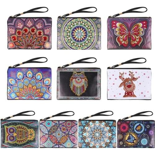 5D DIY Butterfly Special Shaped Diamond Painting Rhinestone Embroidery Wristlet Wallet Women Clutch Christmas Gift for Kids