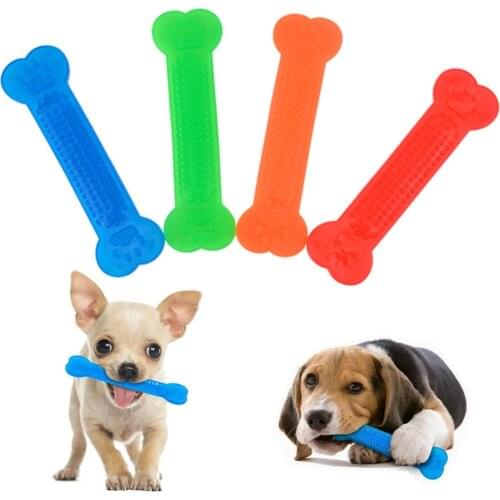 Bite-resistant Dog Chew Toys Rubber Doggy Trainging Bone Toy Dental Care Chewers Puppy Teething Toys Dog Toothbrush Pet Products