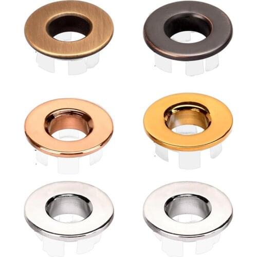 1PC New Bathroom Parts Gold Basin Faucet Sink Overflow Cover Brass Six-foot Ring Basin Tidy Insert Replacement Accessories