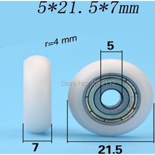 10PCS Free Shipping 5*21.5*7mm small type furniture fitting bearing roller POM bearing roller wheel 3D printer roller