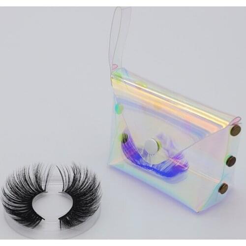 20pcs Holographic Bag for Eyelashes with Tray Empty Eyelashes Packaging Lash Box New Design for 25MM Strip Lashes 3D Mink Lashes