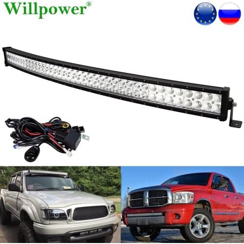 Offroad Car Roof 240W 42 inch Curved LED Light Bar For Jeep Chevy Dodge 4x4 Truck Pickup SUV Lower Bumper Driving Fog Lightbar