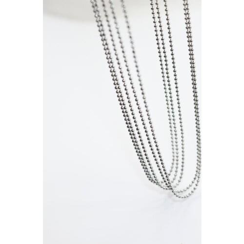 5pcs 45+5cm 316Stainless Steel Shot Chain High Quality Fadeless Jewelry Link DIY Necklace 2 Colors Nickle Free and Lead Free