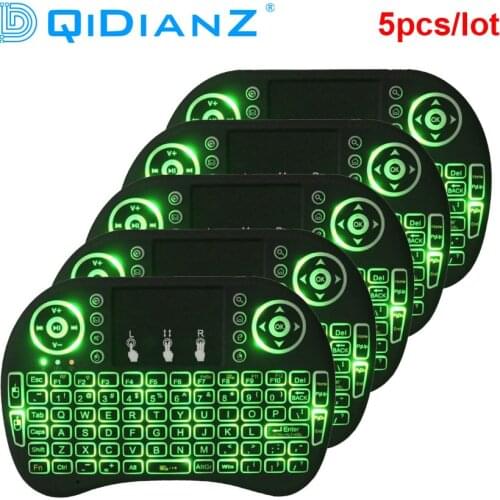 5pcs/lot 7 color backlit I8 Mini Wireless Keyboard 2.4ghz Air Mouse with Touchpad Remote Control for Android TV BOX Mini PC