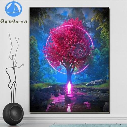 5D Diamond Painting Scenery Tree of Fantasy landscape Embroidery diamond Cross Stitch life tree Rhinestone Mosaic Home Decor art