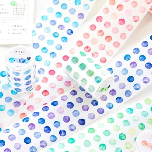60mmx3m Base Element Decorative Adhesive Tape Light Color Dot Masking Tape Diy Scrapbooking Sticker Label Diary Decor Supplies