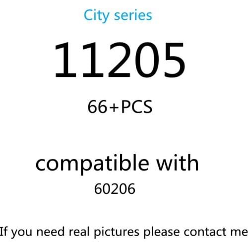 66PCS 11205 Building Block Toy City Series 60206 Assembled Building Blocks Childrens Toy Gifts